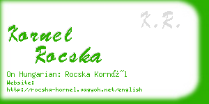kornel rocska business card